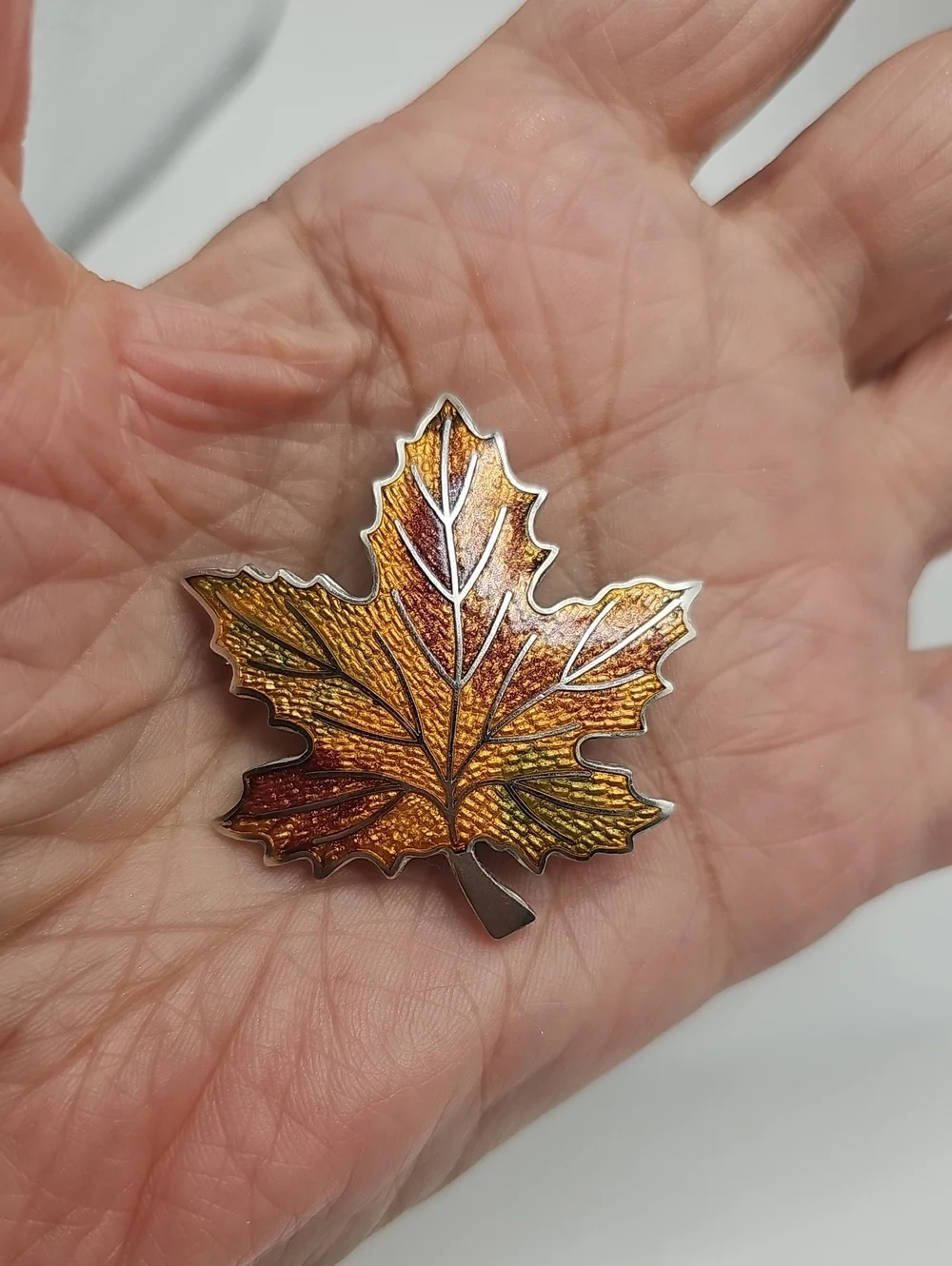 Bond Boyd Maple Leaf Enamel Brooch Womens Size OS Orange Vintage Canada Pin